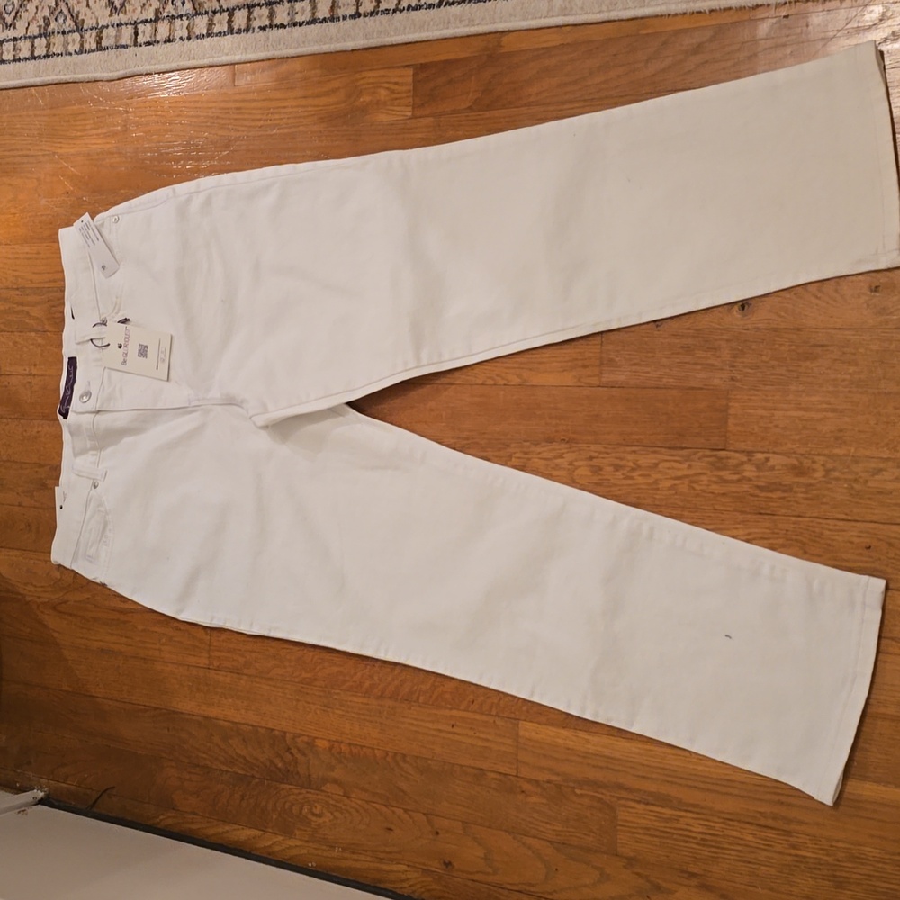 GLORIA VANDERBILT BRAND WOMENS PLUS SIZE WHITE STRETCH JEANS SIZE 14S